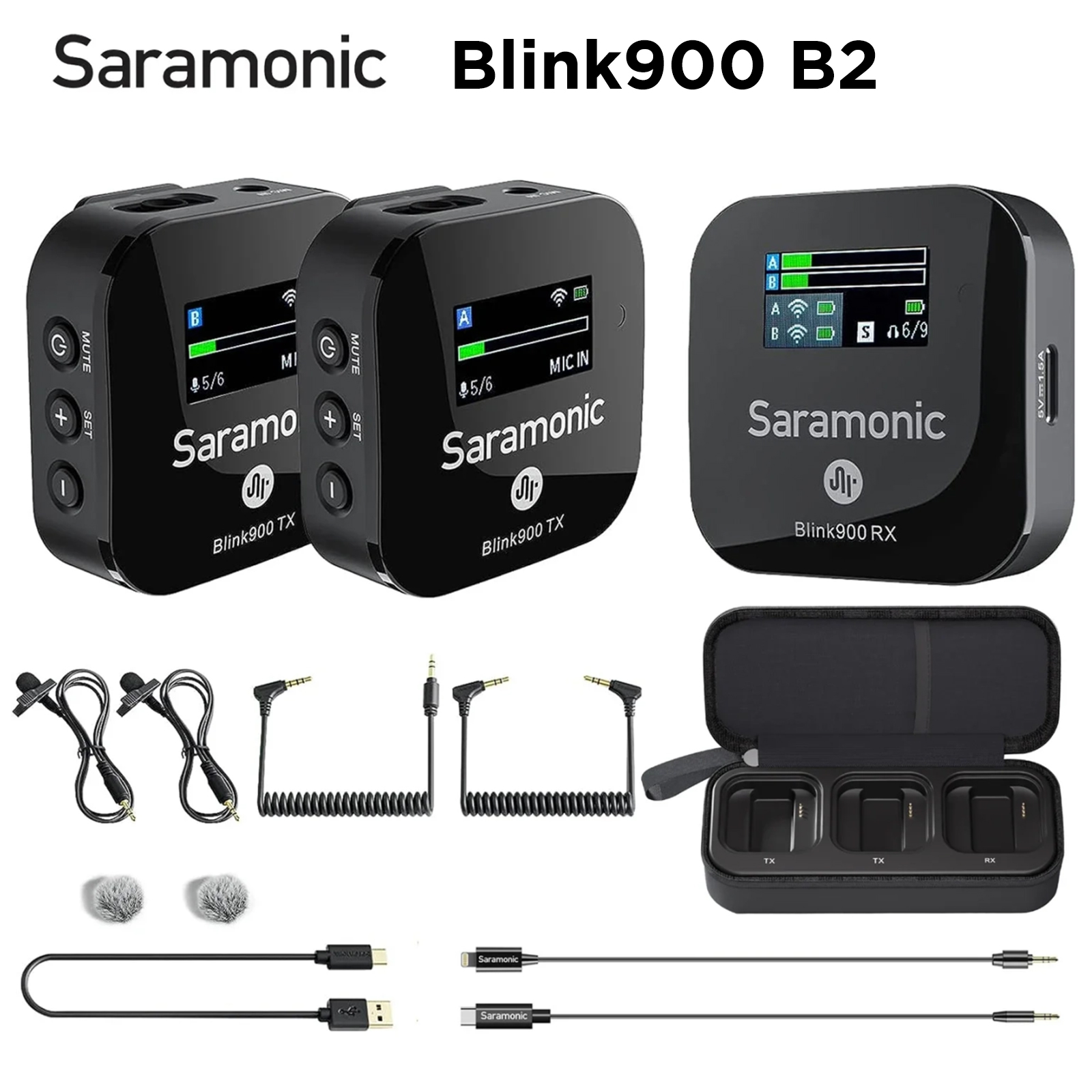 Saramonic Blink900 B2 Wireless Lavalier Lapel Microphone for iPhone Android Smartphone DSLR Cameras Youtube Recording Streaming ราคา 10,541 บาท*ส่งฟรี