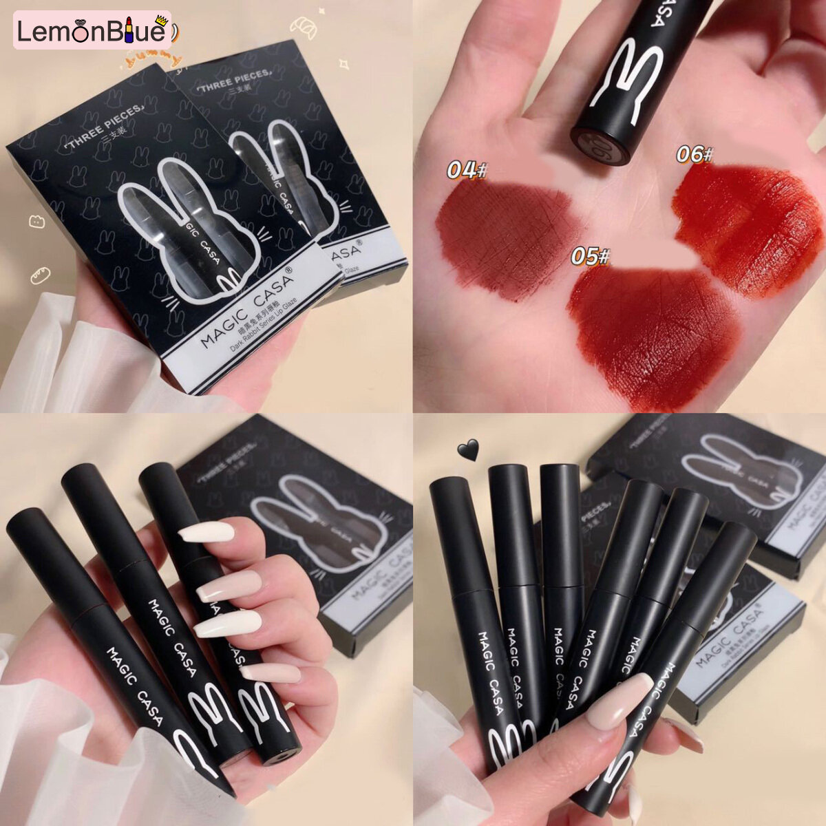 Gambar LemonBlue Matte Lip Glaze Lasting Non Stick Cup Lipsticks Portable Lips Makeup Tool Great Gift for Women Girls