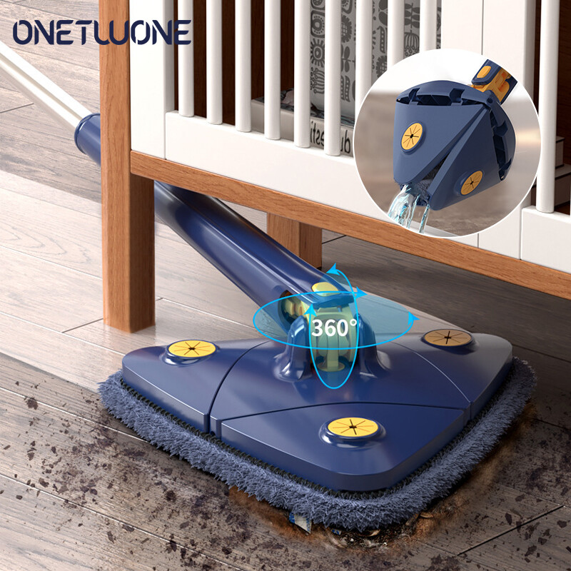 Onetwone Spin Mop Floor Cleaning Squeegee Mop Extendable Triangle Mop Wet And Dry Use Home Cleaning Tools Lazy Magic Mop ราคา 189 บาท*ส่งฟรี