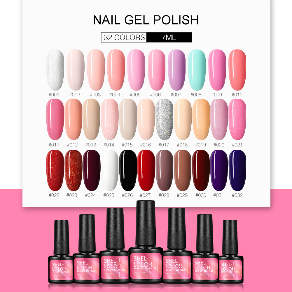 SHEOLLOH 6 Cái Nail Lacquer Kit 6 Wát UV LED Nail Đèn 8 Colors Gel Nail Set Làm Móng Tay Pedicure Nail Art Công Cụ