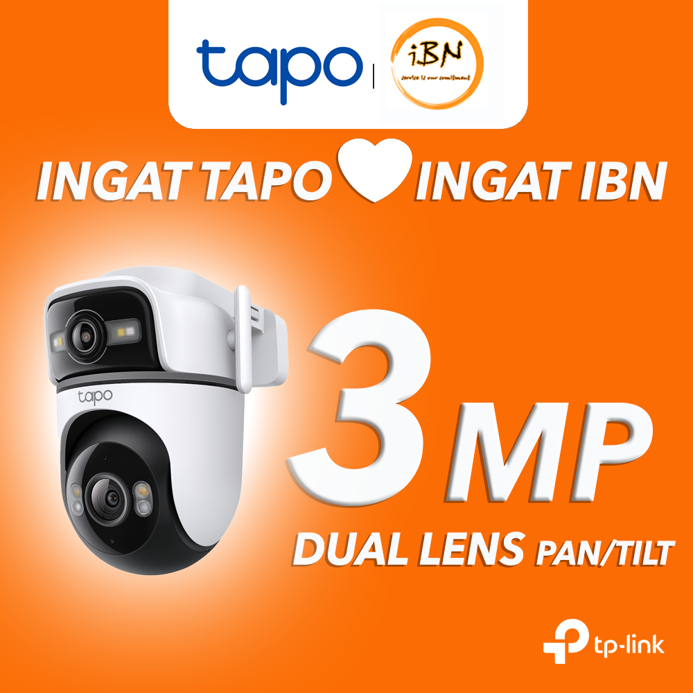 【SIRIM】TP-Link Tapo TC47 Dual-Lens Outdoor Wi-Fi Security Cam – Pan/Tilt 2K 3MP Person/Pet/Vehicle AI Smart Tracking @ IBN Harga 279 Ringgit*Penghantaran Percuma
