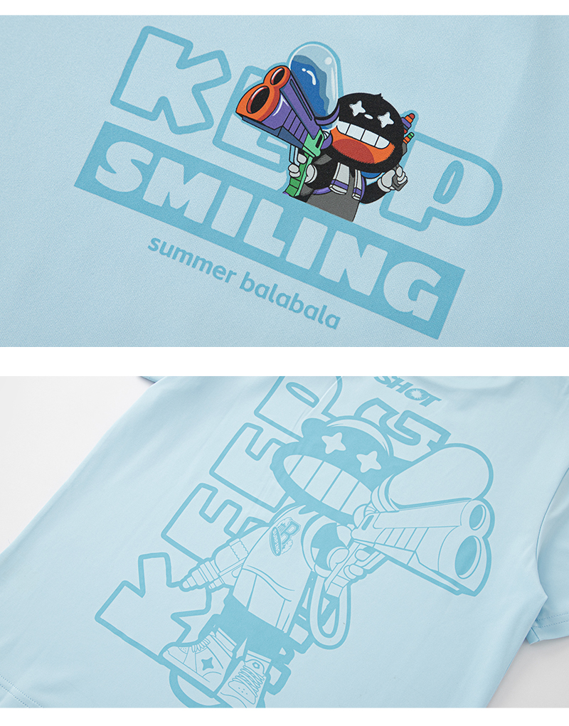 balabala Boy Short Sleeve T-Shirt New Summer Cotton Inner Wear Casual Children Quickdry Top Trendy · v2
