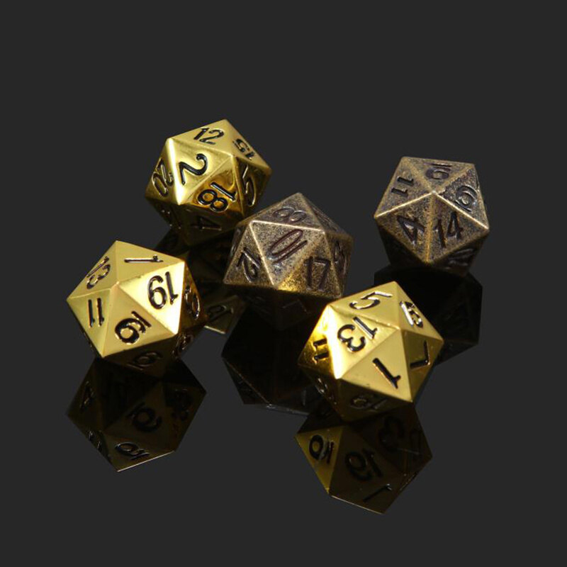 1PC D20 xúc xắc kim loại Xúc xắc đa diện 20 Mặt trò chơi xúc xắc cho D & D trpg trò chơi với bàn cờ quán rượu quán rượu bữa tiệc Câu lạc bộ trò chơi