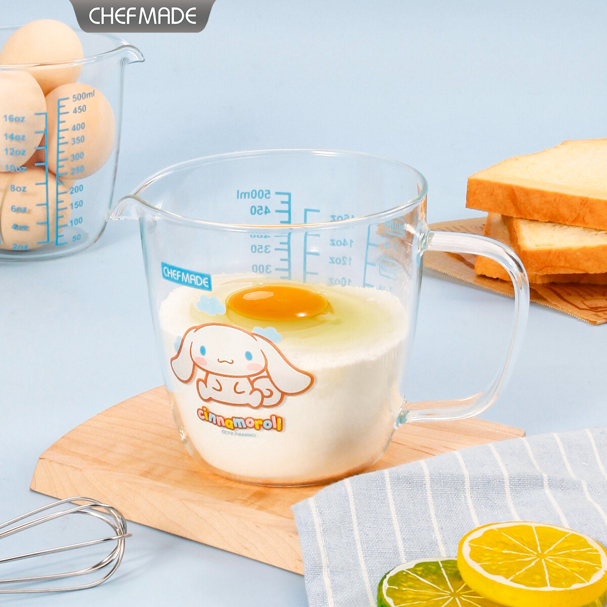 CHEFMADE Cinnamoroll Glass Measuring Cup with Pour Spout and Graduated