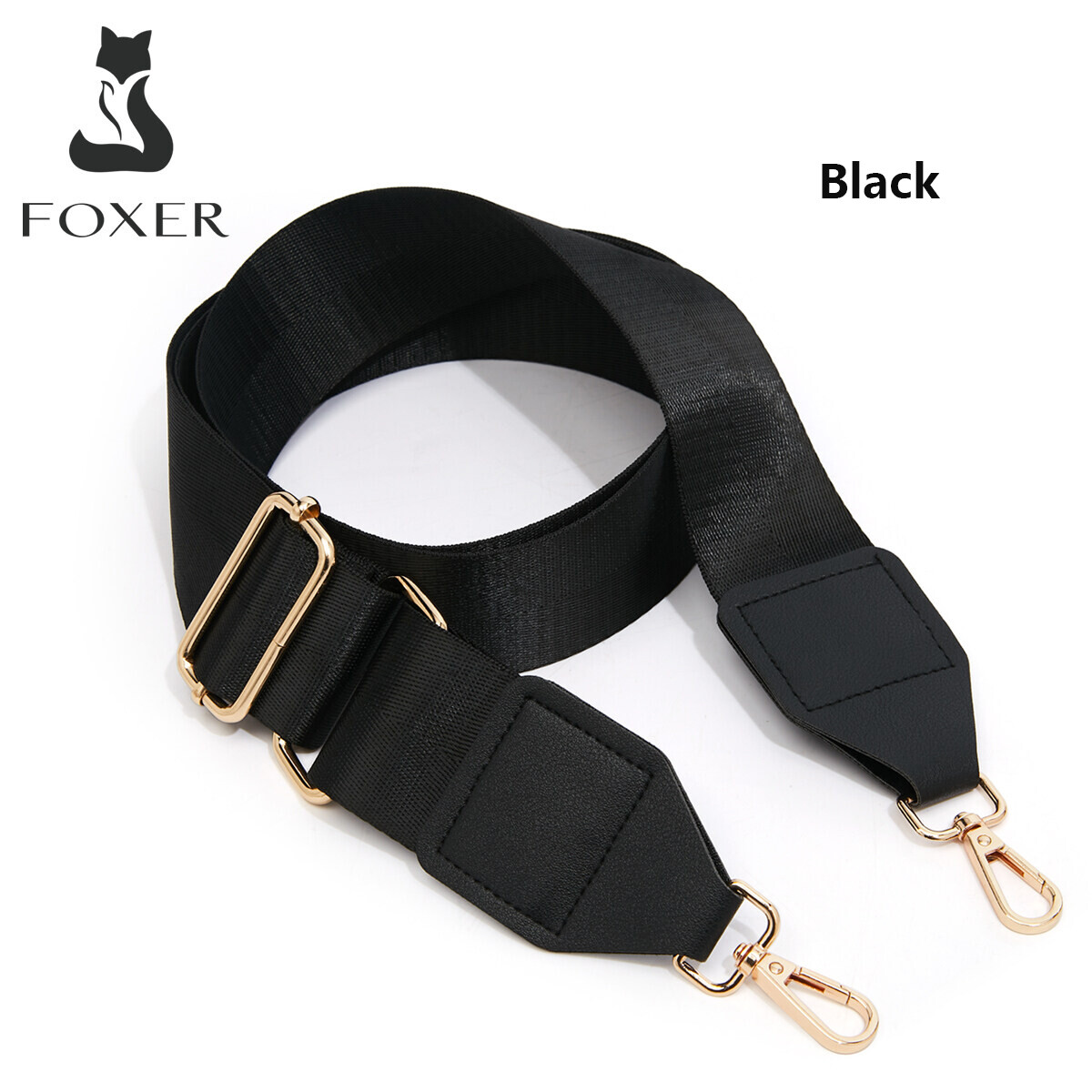 Foxer phụ kiện túi rằn ri ba lô túi đeo vai kèm túi đưa thư dây đeo vai vải rộng kim loại