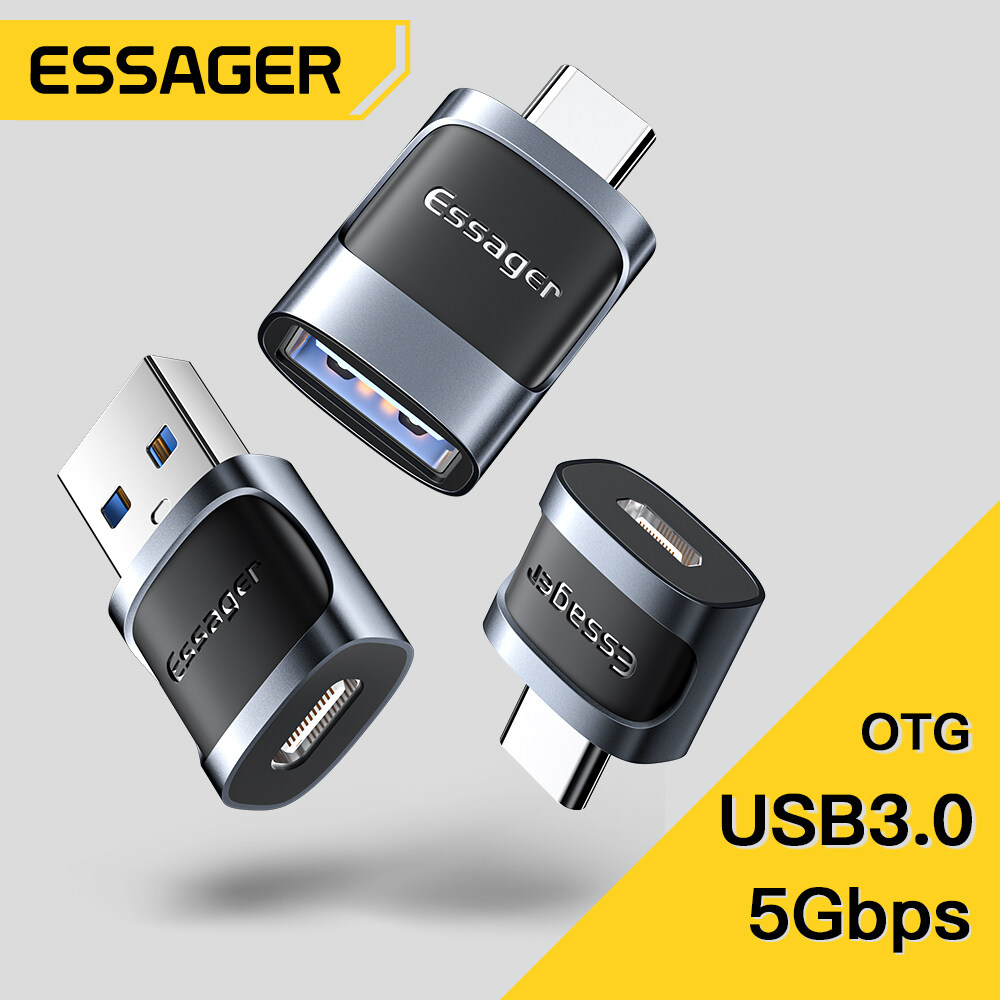 Essager Bộ Chuyển Đổi OTG Type C Sang USB Micro USB Sang Type C Bộ Chuyển Đổi OTG USB Sang Type C Ch