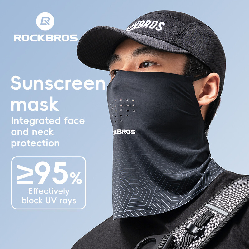 ROCKBROS Sunscreen Face Mask Ice Silk Cool Breathable Headscarf UV-Protection Outdoor Comfortable Face Cover Bicycle Headgear Cycling Equipment ราคา 174 บาท*ส่งฟรี