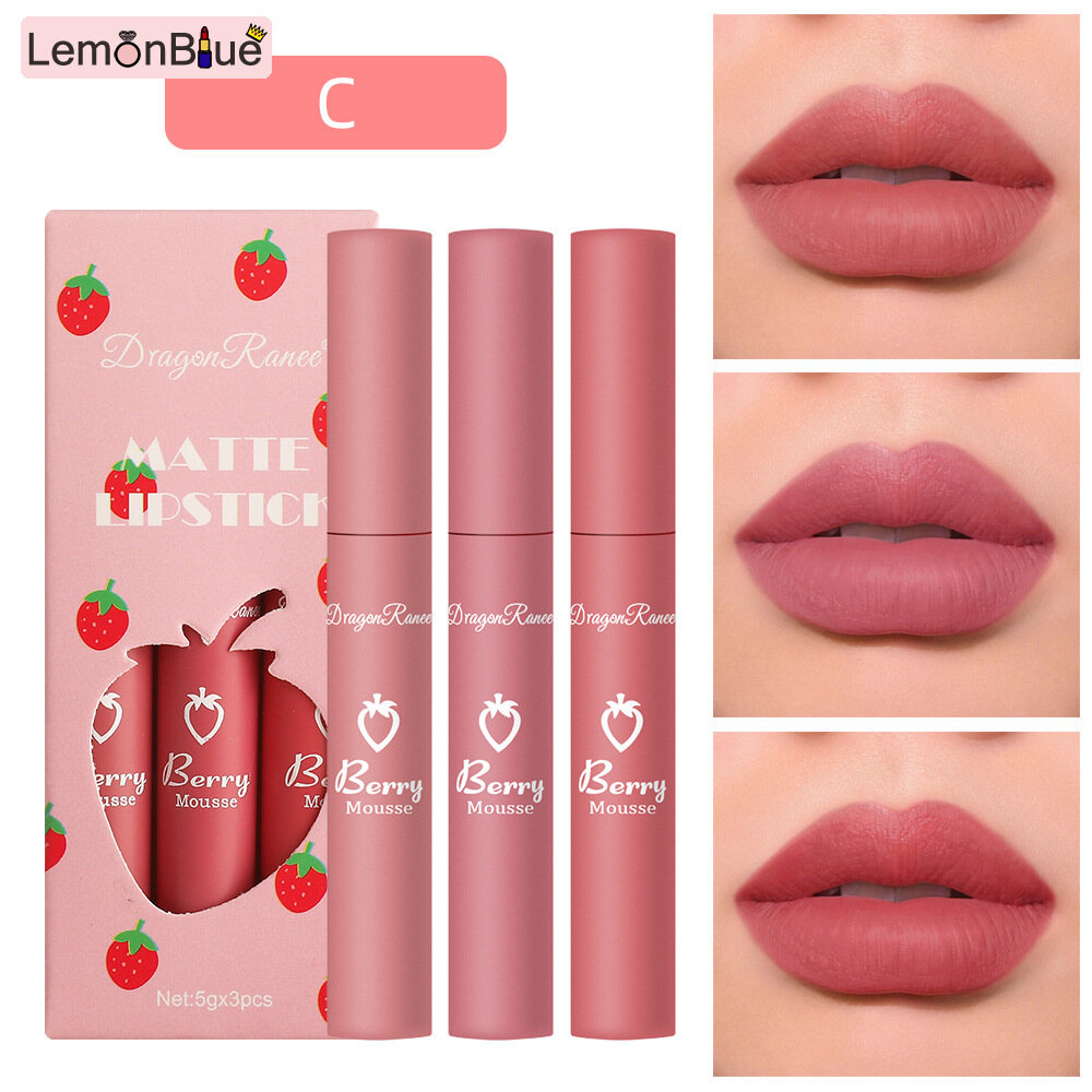 Gambar LemonBlue Velvety Matte Lipstick Set Long Lasting Nonstick Cup Not Fade Makeup Cosmetics Long Lasting Nonstick Cup Not Fade Makeup Cosmetics For Girl Women Long Lasting Nonstick Cup Velvety Matte Lipstick Set