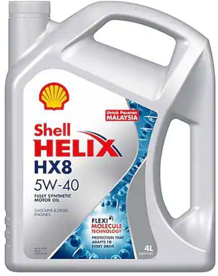 Pasaran Malaysia SHELL HELIX HX8 5W40 4L ENGINE OIL FULLY SYNTHETIC Minyak Hitam Kereta Car Proton Toyota Perodua