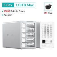 Yottamaster 10Gbps 2.5″/3.5″inch SATA HDD SSD Enclosure 4Bay 5 Bay Type C Daisy Chain Hard Drive External Case for PC Laptop