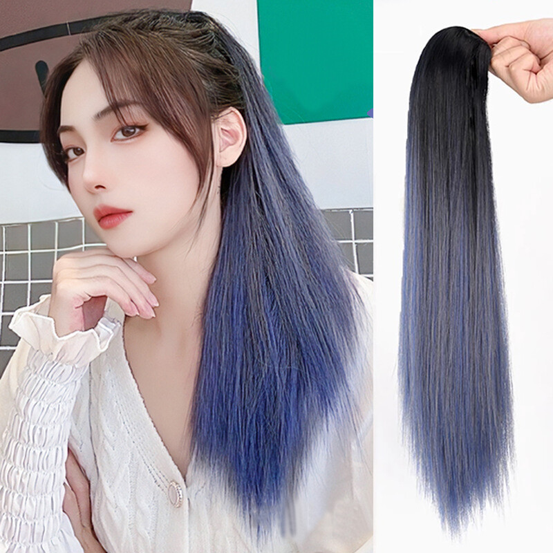 Thời trang miniclaw tóc giả buộc đuôi ngựa thẳng giả Đồ Mở rộng tóc đuôi ngựa đuôi ngựa tổng hợp 50cm tóc giả buộc đuôi ngựa cho phụ nữ
