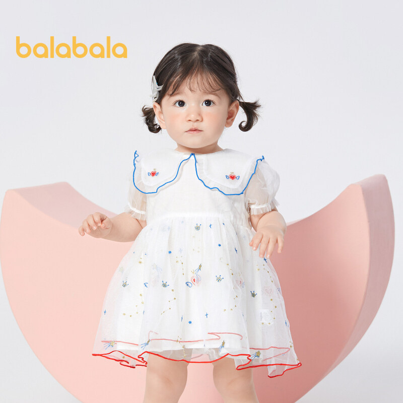 balabala Baby Dress Girls Dress Baby Princess Dress Summer Gauze Dress