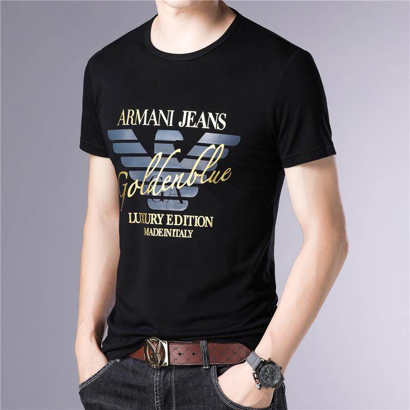 Pria Lengan Pendek Tshirt Atasan Kemeja 