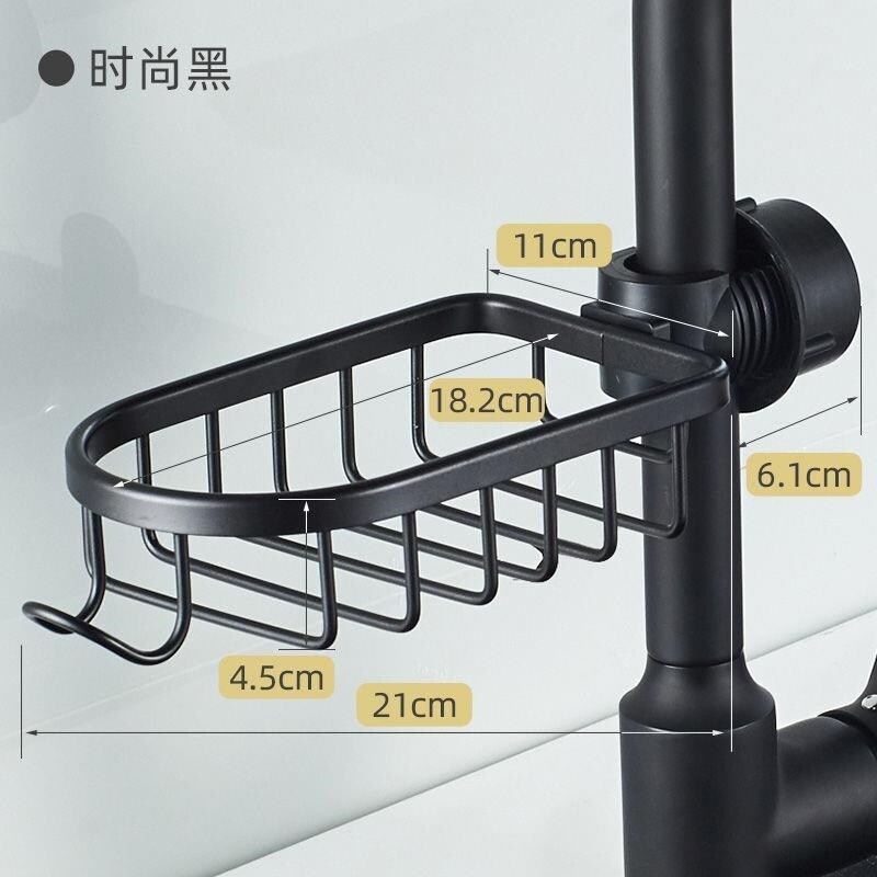 Gambar Space aluminum faucet rack sink kitchen supplies sink washcloth drain basket storage rag rack