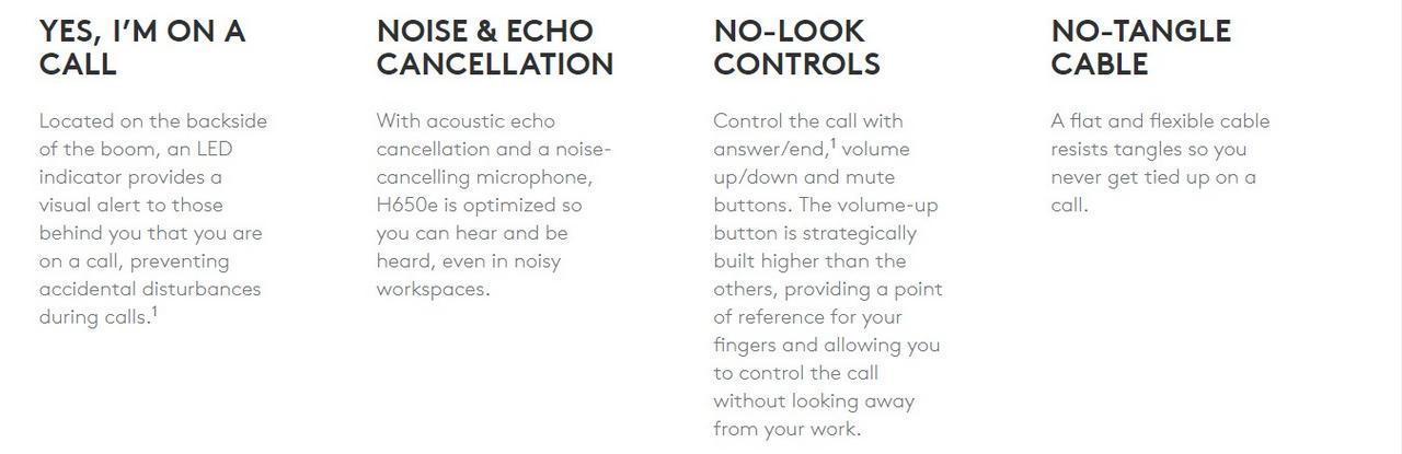 Logitech H650e USB Headset with Pro-Quality Audio and Noise & Echo Canceling Mic 19 8275026c6bab72caec0193b1ddae6aa8