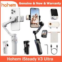 Hohem iSteady V3 Ultra Gimbal Stabilizer for iPhone Phone Gimbal with AI Tracking & Fill Light Built-in Extendable Rod & Tripod