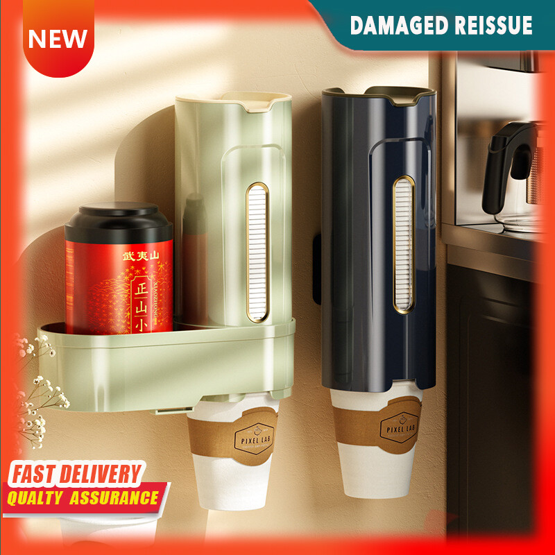 Gambar Disposable Cup Hanger Automatic Cup Remover Paper Cup Holder Water Cup Wall mounted Storage Creative Storage Home Shelf