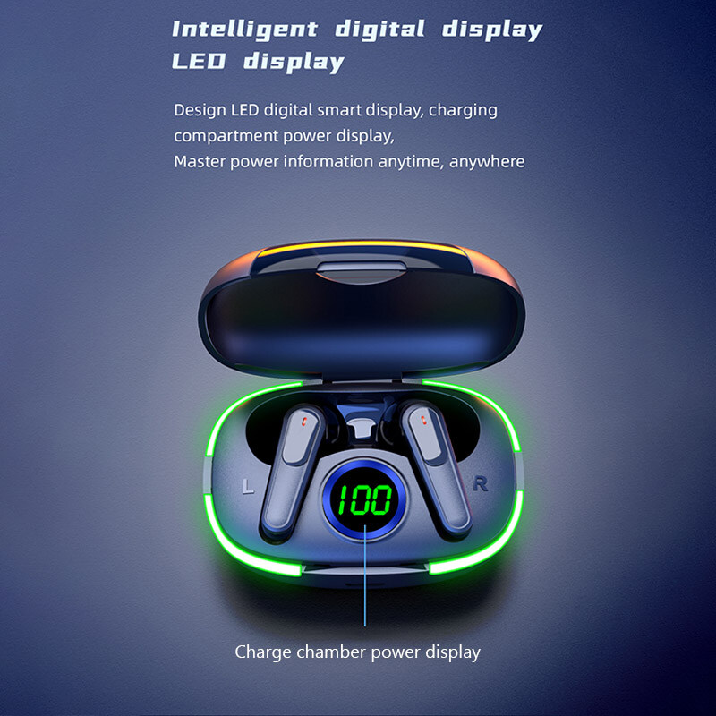 Écouteurs stéréo sans fil HI-FI Bluetooth 5.1 Affichage de puissance LED TWS Écouteurs Appel clair IPX4 Écouteurs étanches avec microphone intra-auriculaire confortables_voghion.com