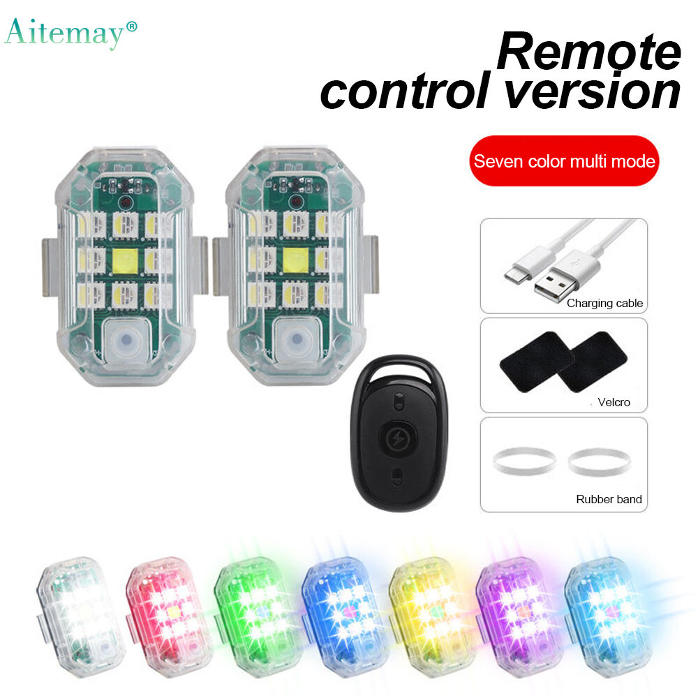 Aitemay 2Pcs Wireless LED Strobe Light Remote Control Anti