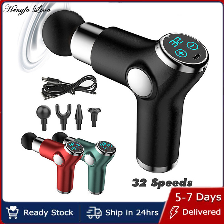  Máy Mát Xa 32 Tốc Độ Máy Mát Xa Điện Màn Hình LCD Mini Mát Xa Cơ Bắp Sâu Cơ Thể Fasciagun Cho Cơ Thể Và Cổ Máy Rung Tập Thể Dục 