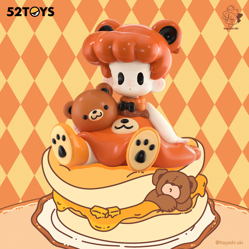 โมเดลฟิกเกอร์ อาร์ตทอย กล่องสุ่มของสะสม 52TOYS UKI Bear Pancake Figure Toy