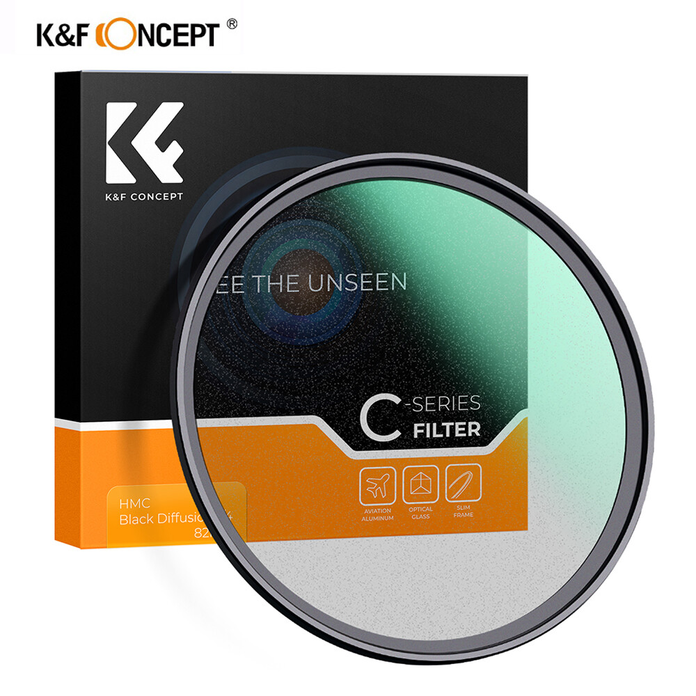 K & f concept nano c phun sương đen khuếch tán 1/4 bộ lọc ống kính máy ảnh hiệu ứng đặc biệt quay video như phim 49mm 52mm 58mm 67mm 77mm 82mm