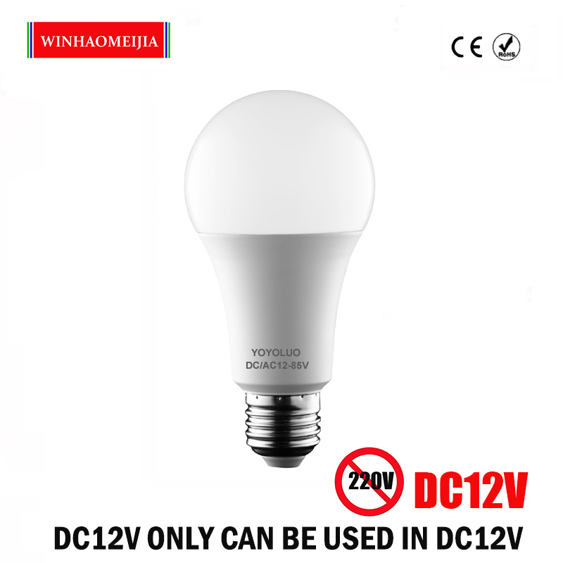Bóng Đèn LED E27 Bóng Đèn Chiếu Xa DC 12V Smd 2835Chip Lampada Luz E27 3W 6W 9W 12W 15W 18W Bóng Đèn Led Chiếu Sáng Ngoài Trời