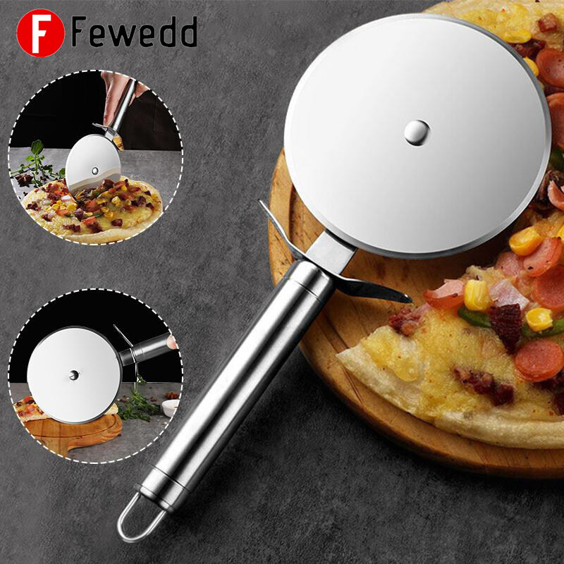 Dụng cụ cắt pizza bằng thép không gỉ dụng cụ cắt bánh tròn bánh mì bánh ngọt dụng cụ nấu ăn hỗ trợ đầu bếp dễ dàng vệ sinh