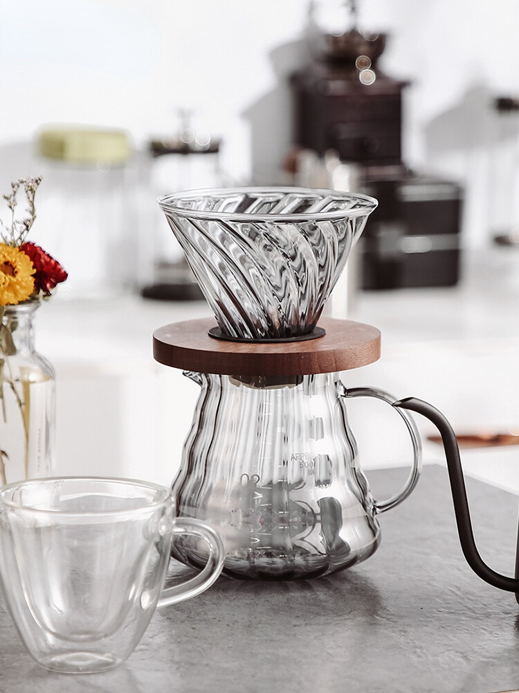 Gambar Hand brewed Coffee Pot Set Coffee Filter Cup Long Mouth Fine Mouth Pot Cloud Sharing Pot Brewing Pot Coffee Appliance