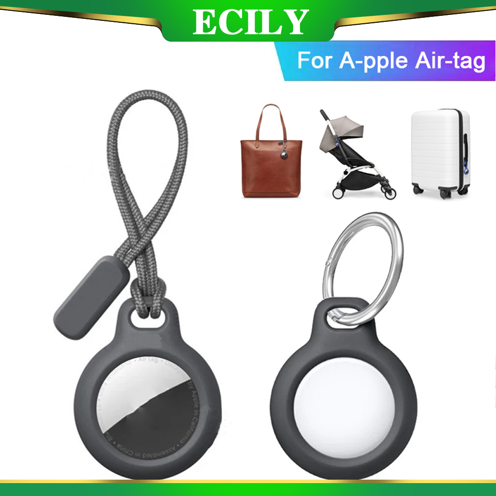 Ecily for Airtag A/Pple Protective Case Cover Shell Bumper Tracking Device Airtag Keychain Holder Anti-Scratch ราคา 55 บาท*ส่งฟรี