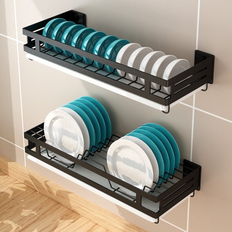 Gambar 304 stainless steel kitchen shelf from nail wall rack plate to receive dish rack drop drying rack