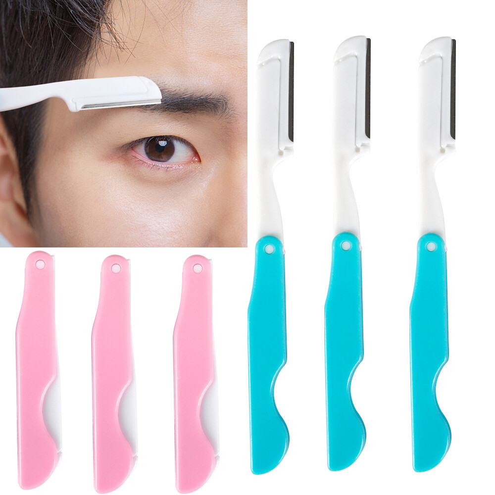 6 Chiếc Dụng Cụ Tỉa Lông Mày Lưỡi Tẩy Lông Mặt Gấp Gọn Dụng Cụ Trang Điểm Cho Nam Nữ