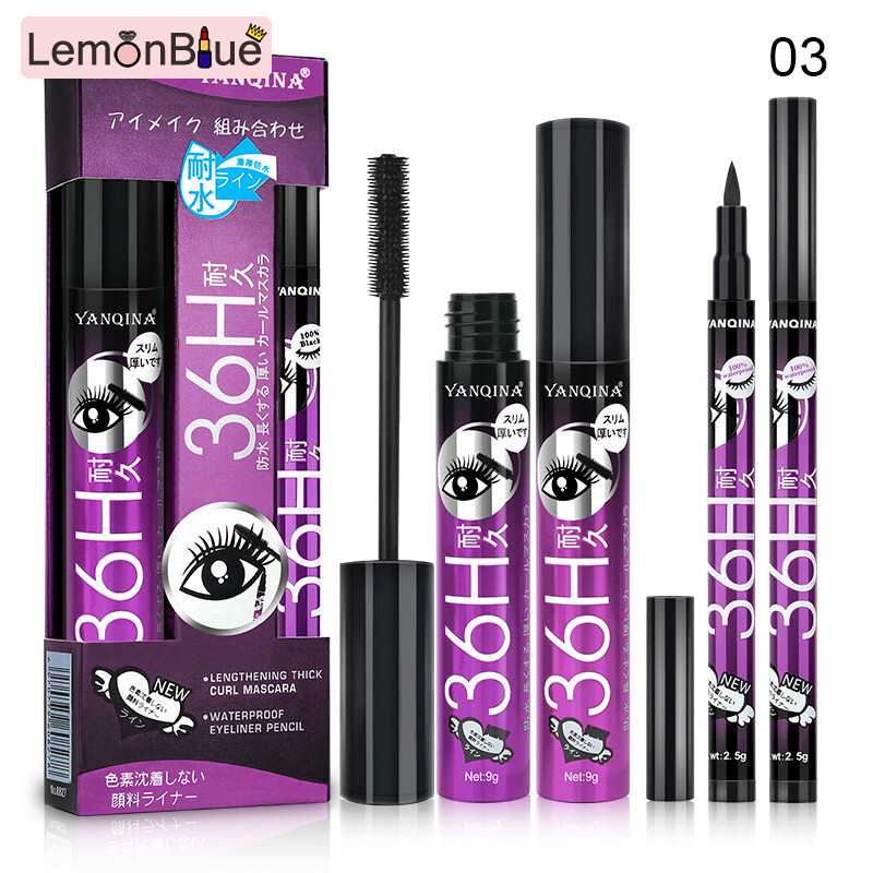 Gambar Women Mascara Eyeliner Kit Waterproof Long lasting Smooth Eyeliner Pencil Makeups Face Long lasting Smooth Natural Smooth Not Fade Not Smudge Mascara Eyeliner Kit Thickening Lengthening Waterproof Smudge proof No Clump Long Lasting