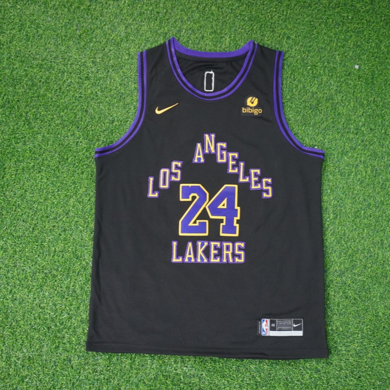 Mens 2023-24 Los Angeles Lakers KOBE BRYANT phiên bản thành phố Áo tập bóng rổ-Đen