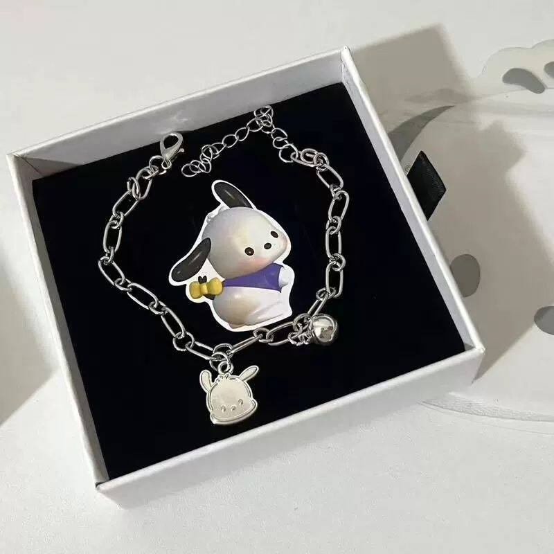 Sanrio dễ thương phim hoạt hình pochacco chuông Vòng đeo tay kim loại thiết kế ngọt ngào trang sức bạn thân bạn cùng lớp bạn gái món quà kỳ nghỉ