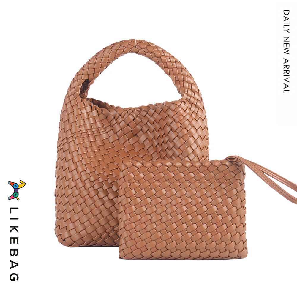 LIKEBAG Leather Weave Solid Color Women Top-Handle Bag with Coin Purse ราคา 1,420 บาท*ส่งฟรี