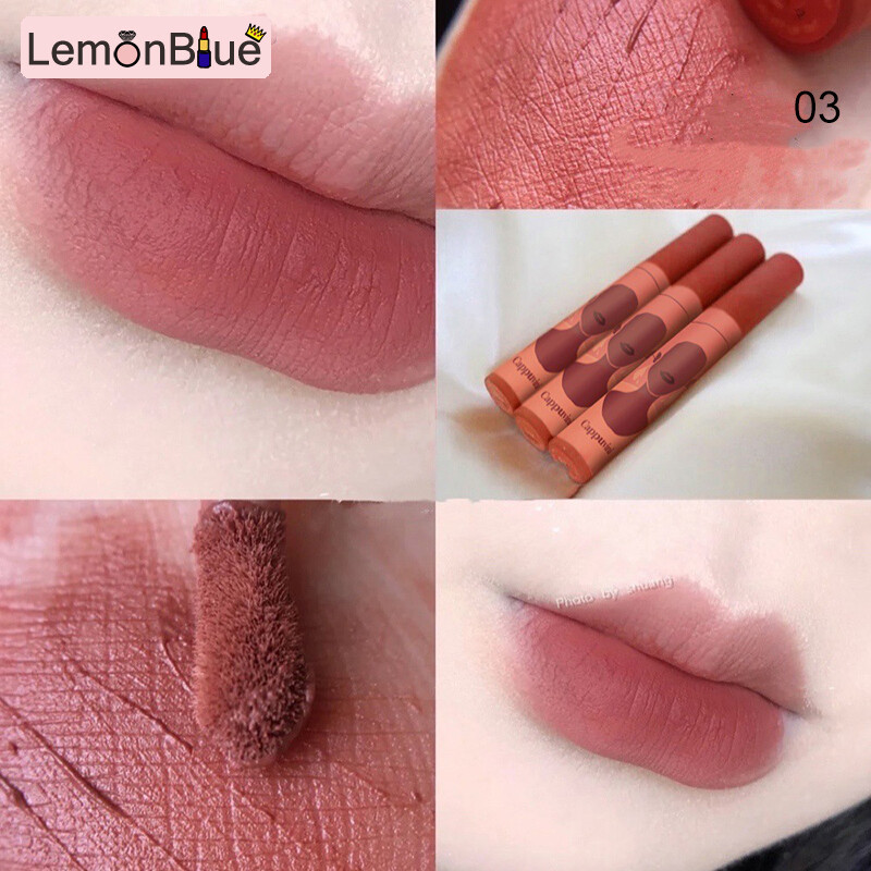 Gambar LemonBlue Lipstick Lipglaze Almond Cream Milk Tea Color Girl Student Cheap Velvet Matte Lipstick Lipglaze Student Cheap Velvet Matte Lipstick Moisturing and Durable Almond Cream Milk Tea Color Girl