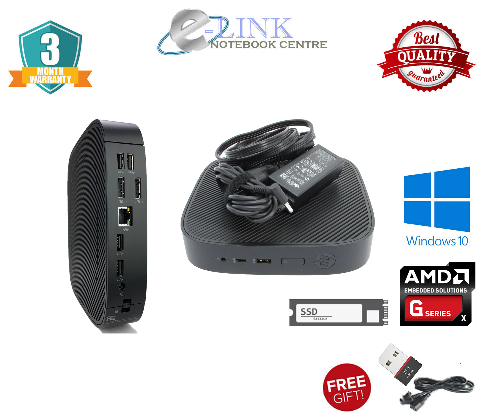 HP MINI PC ) HP T530 THIN CLIENT / AMD GX-215JJ / 4-8GB RAM DDR4