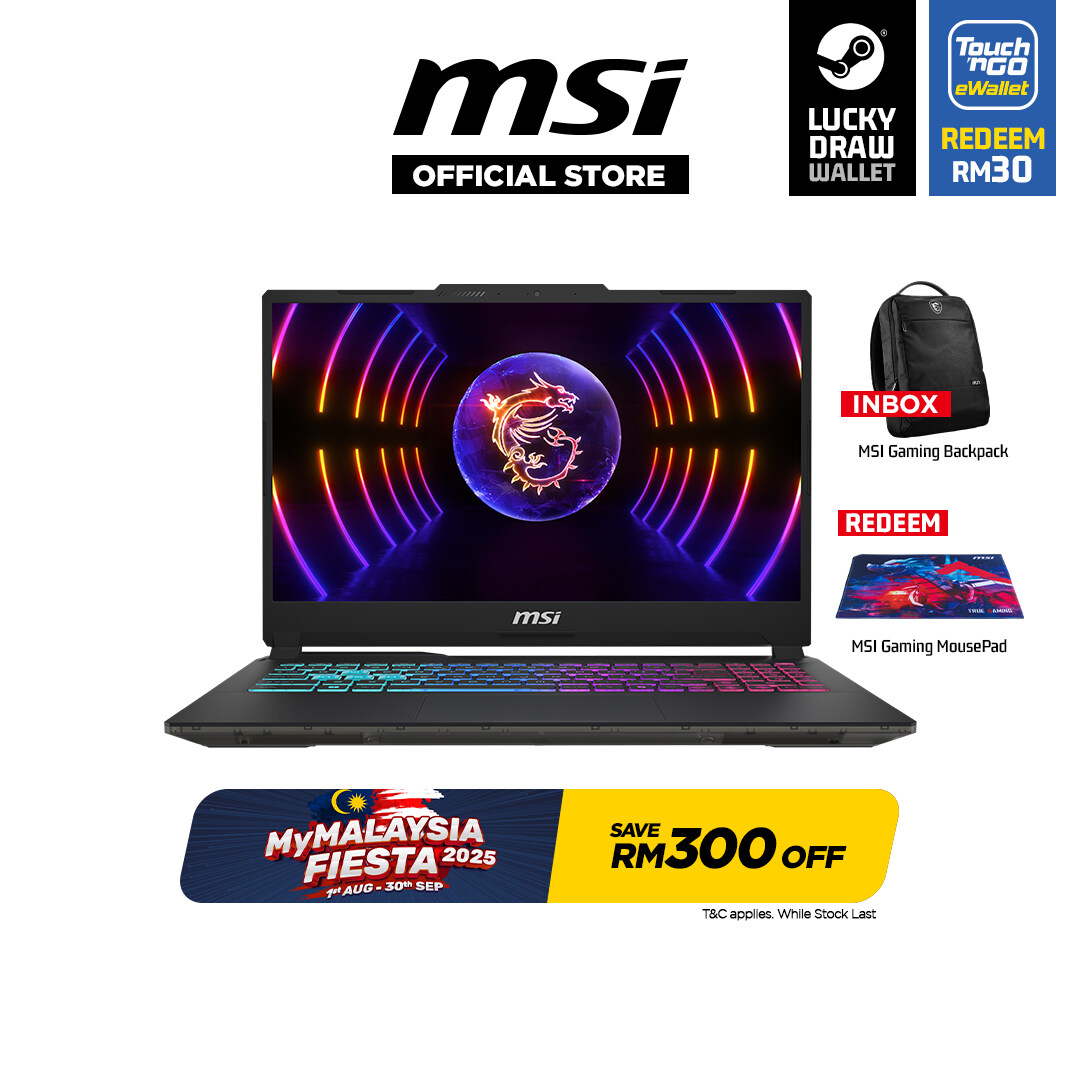 MSI Laptop Cyborg 15 A13VEK-887MY Gaming (INTEL i7-13620H /16GB OR 32GB DDR5 /512GB/15.6 FHD 144Hz /NVIDIA RTX 4050 6GB/ RGB KEYBOARD /BAG /W11/2YRS)