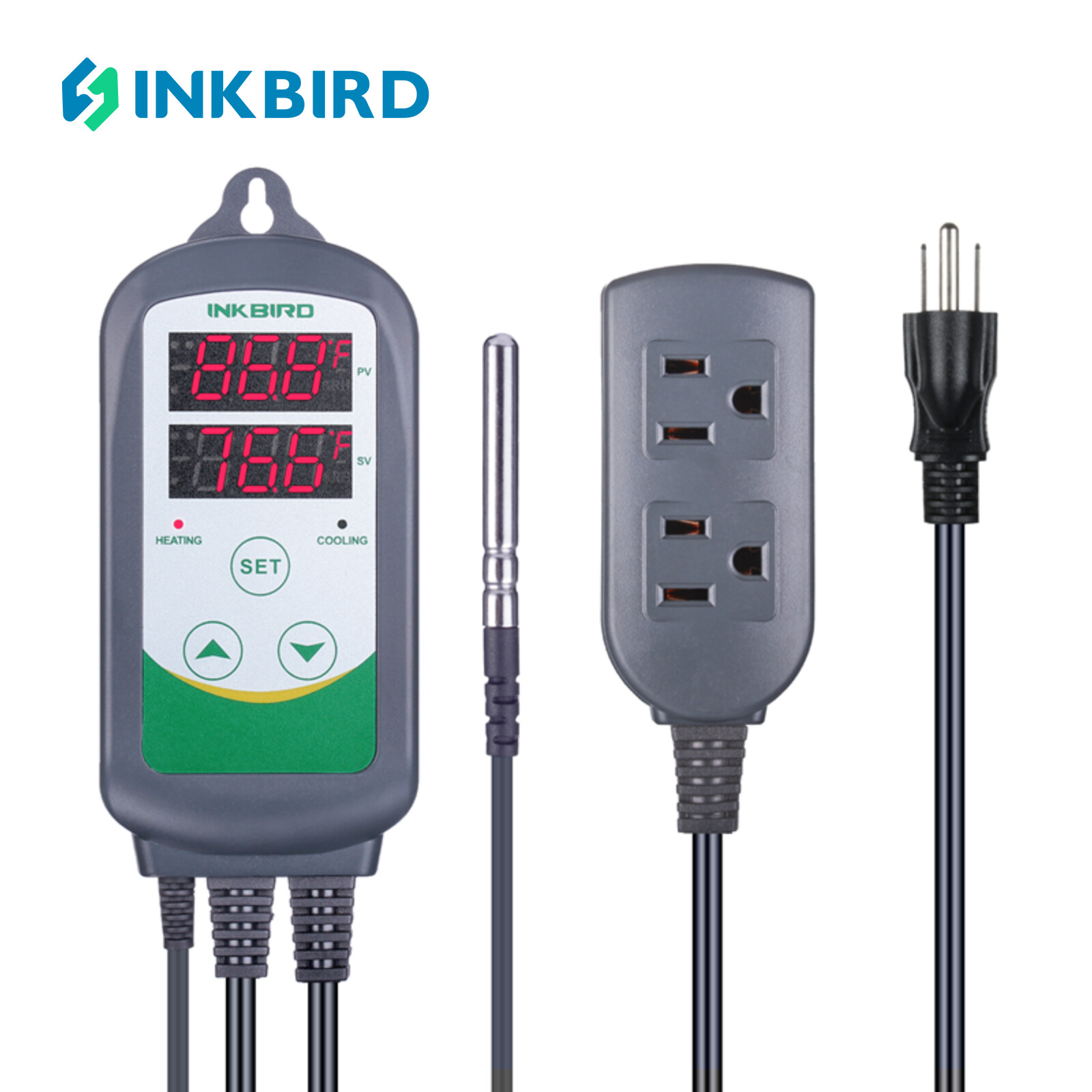 INKBIRD ITC-308 Digital Temperature Controller Programmable Thermostat with Cooling Heating Dual Relays for Incubation,Germination,Boiling ราคา 947 บาท*ส่งฟรี