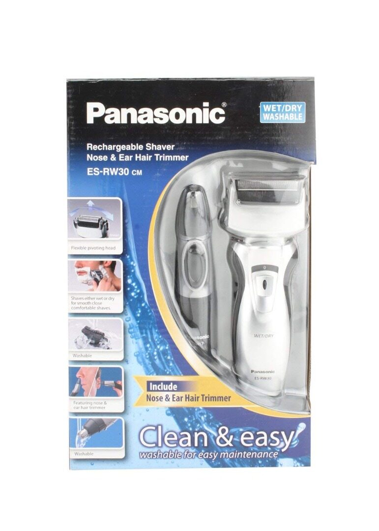 Panasonic, ES-RW30 + ER-417 Rechargeable Shaver and Nose Hair Trimmer Set ราคา 3,388 บาท*ส่งฟรี