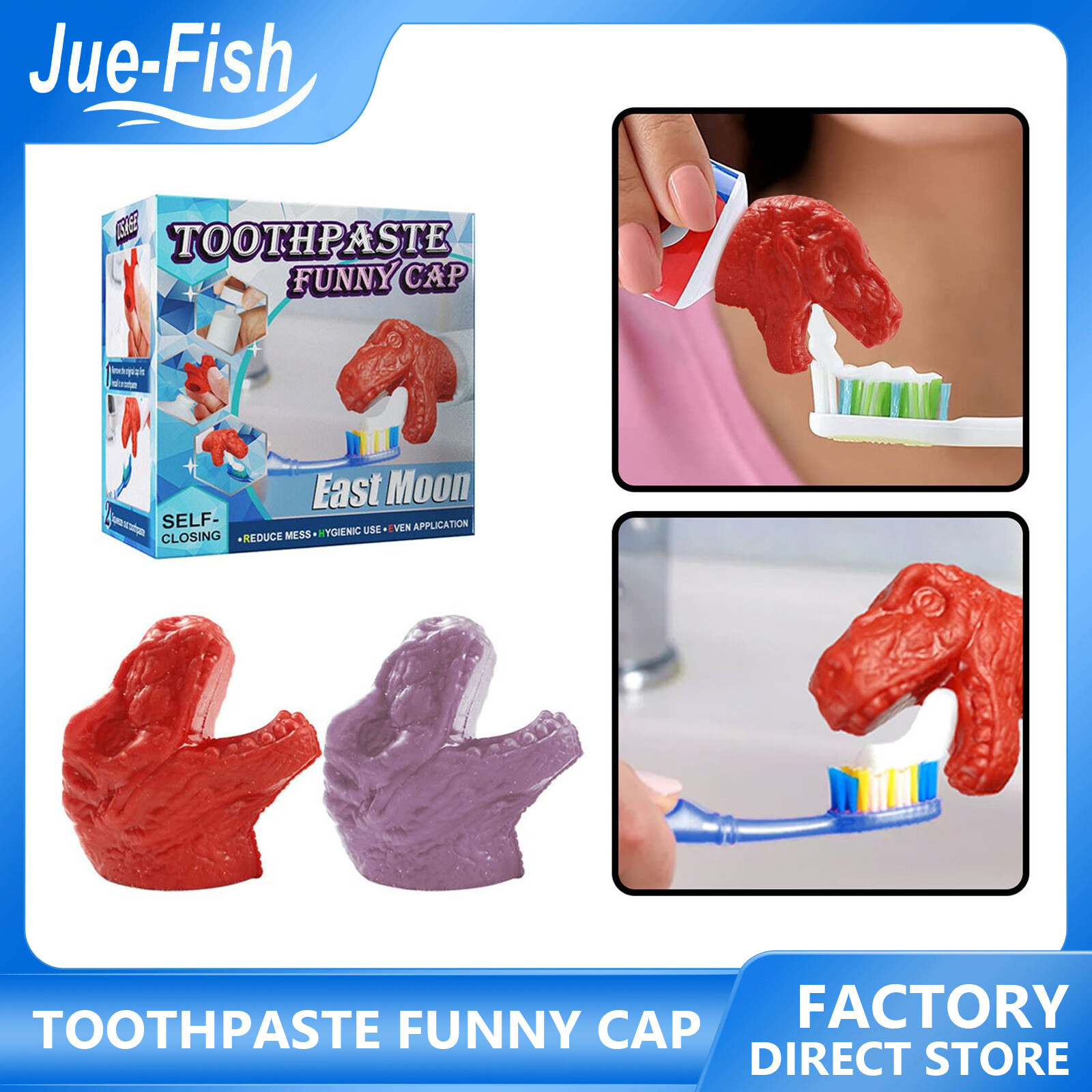 JUE-FISH Funny Shape Toothpaste Cap Head Creative Toothpaste Dispenser Home Party Use Food-grade Bathroom Gadget Trick Toys Nozzle for Toothpaste Start3d Cap for Toothpaste Dispenser Fun Toothpaste Cover Creative Spoof Fun Toothpaste Head Plastic Cover ราคา 155 บาท*ส่งฟรี