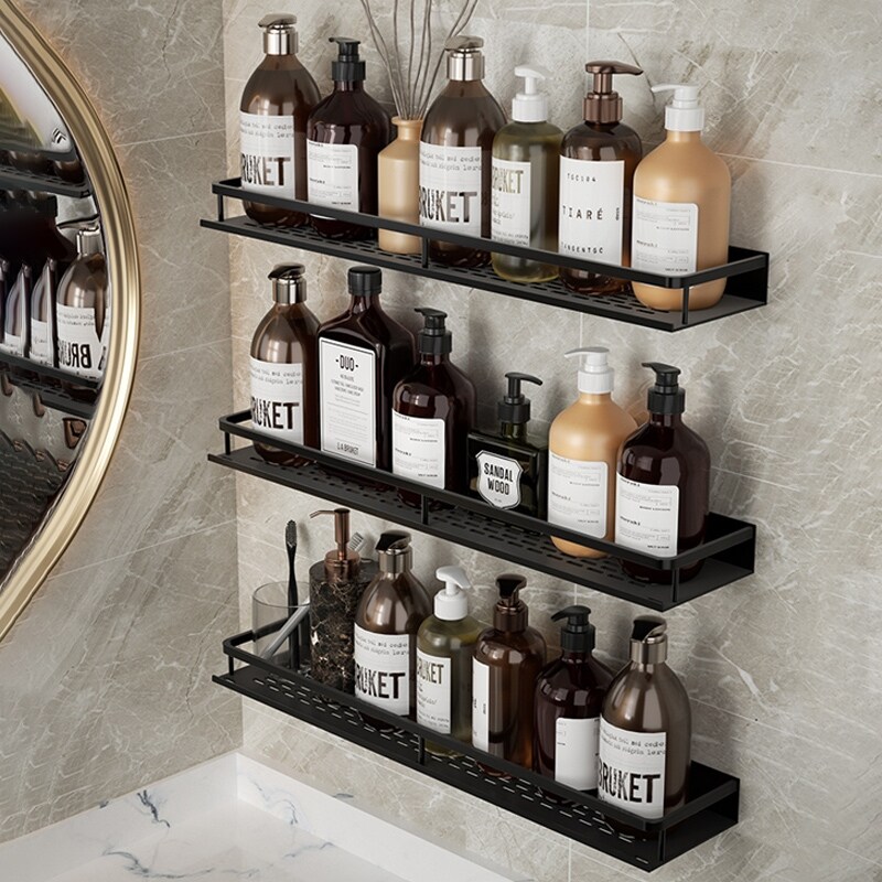 Gambar Shelf wall hung toilet bathroom wall to receive the rack shelf from punching the bathroom toilet wash gargle