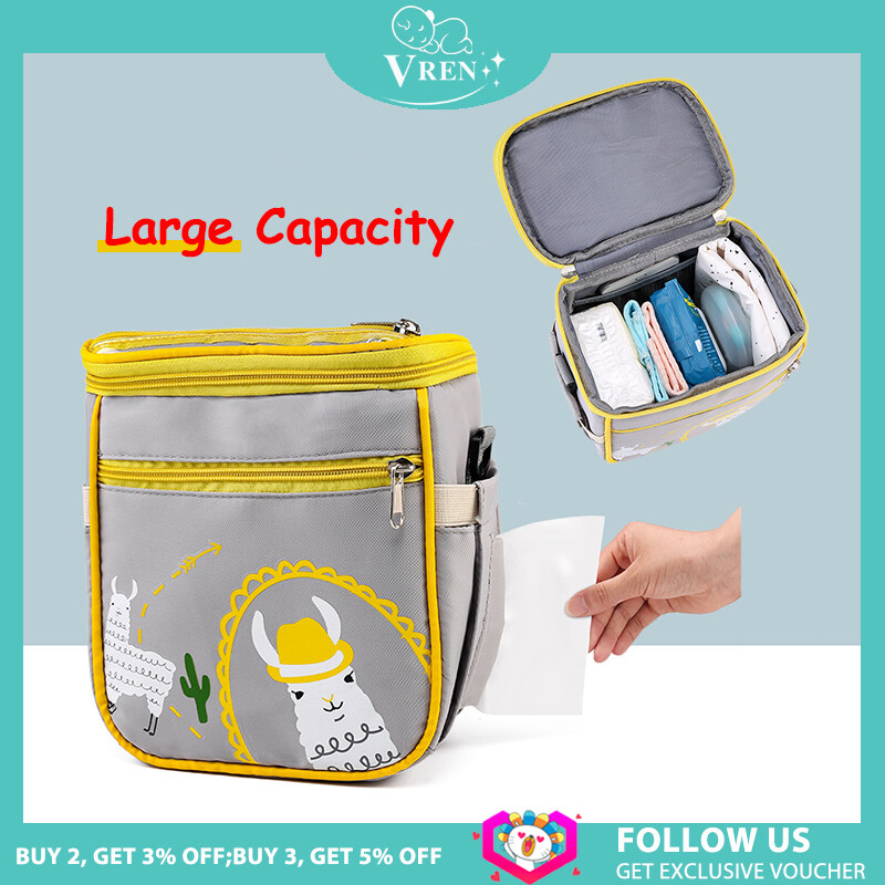 VREN Baby Stroller Hanging Bag Large Capacity Mommy Bags Travel Storage