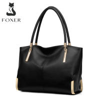 FOXER Women Handbag Leather Purse Lady Tote Shoulder Bag Top Handle Bag