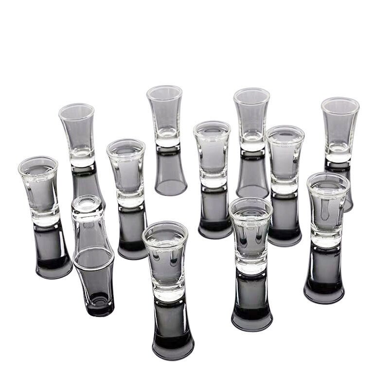 Gambar high quality Domestic large base glass small white wine goblet suit a mug shot glass of whisky points bullet cup a small handleless wine cup