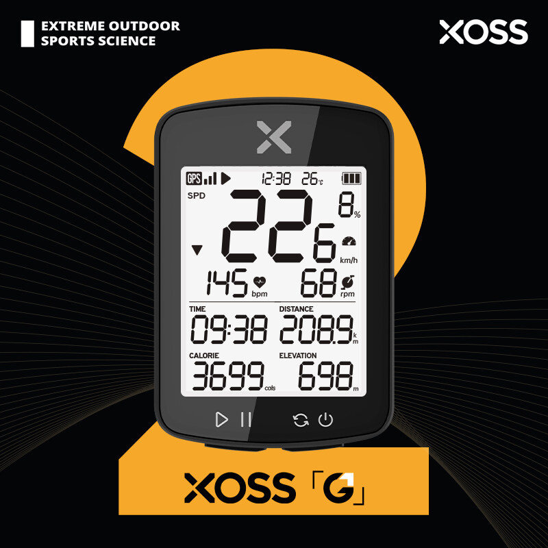 Đồng hồ tốc độ xoss G2 cho máy tính Xe Đạp MTB GPS không dây đồng hồ đo tốc độ đạp xe Đồng hồ đo tốc độ theo dõi xe đạp GPS/Nhịp Bluetooth không thấm nước Kiến + cho xe đạp đường trường MTB
