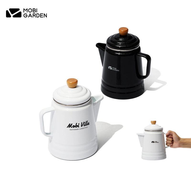 Mobi garden bình cà phê tráng men bình cầm tay cắm trại tiện dụng máy pha cà phê