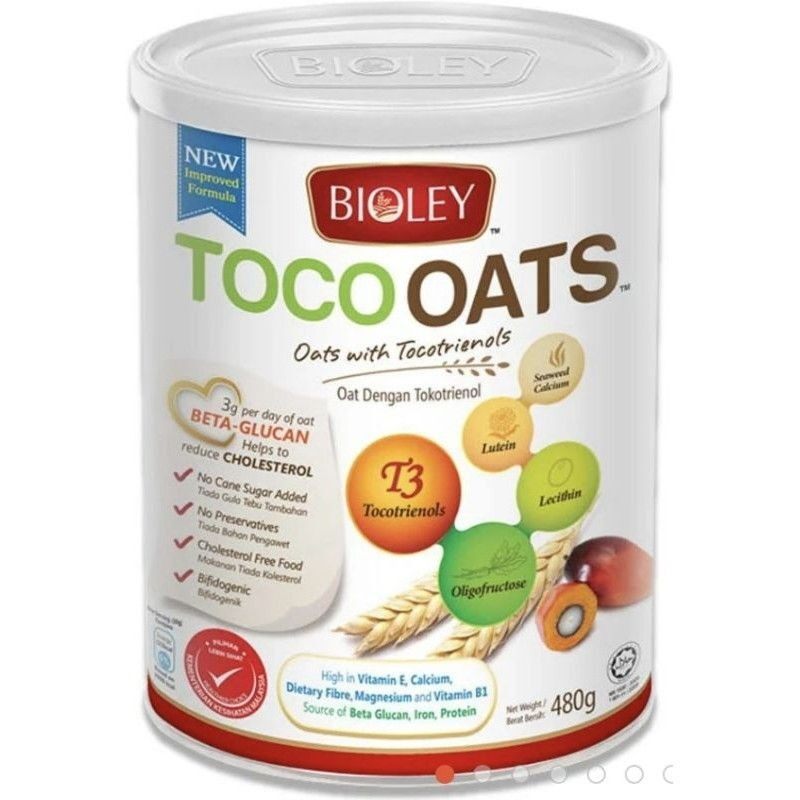 BIOLEY TOCO OATS (TocoOats with Tocotrienols) 480g Harga  79 Ringgit*Penghantaran Percuma