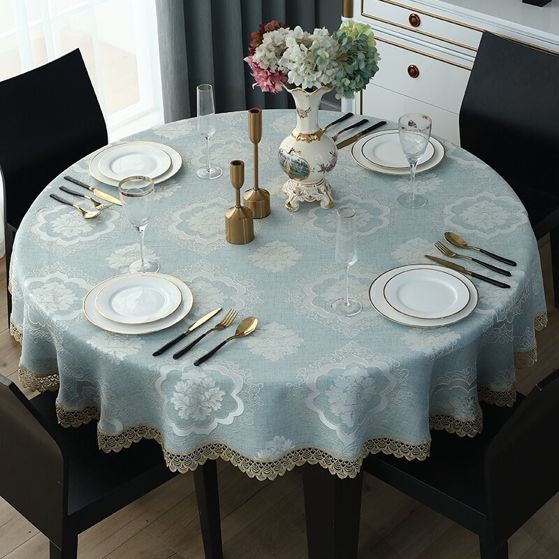 Gambar European big round table cloth cloth art American contemporary and contracted round table cloth tablecloth household table hotel hotel